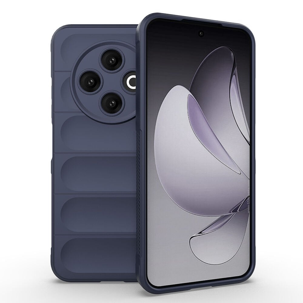 Tecno Spark 30C 4G Kılıf Esnek TPU Oyuklu Arka Yüzey Tasarımlı Etnik Silikon Kapak Lacivert