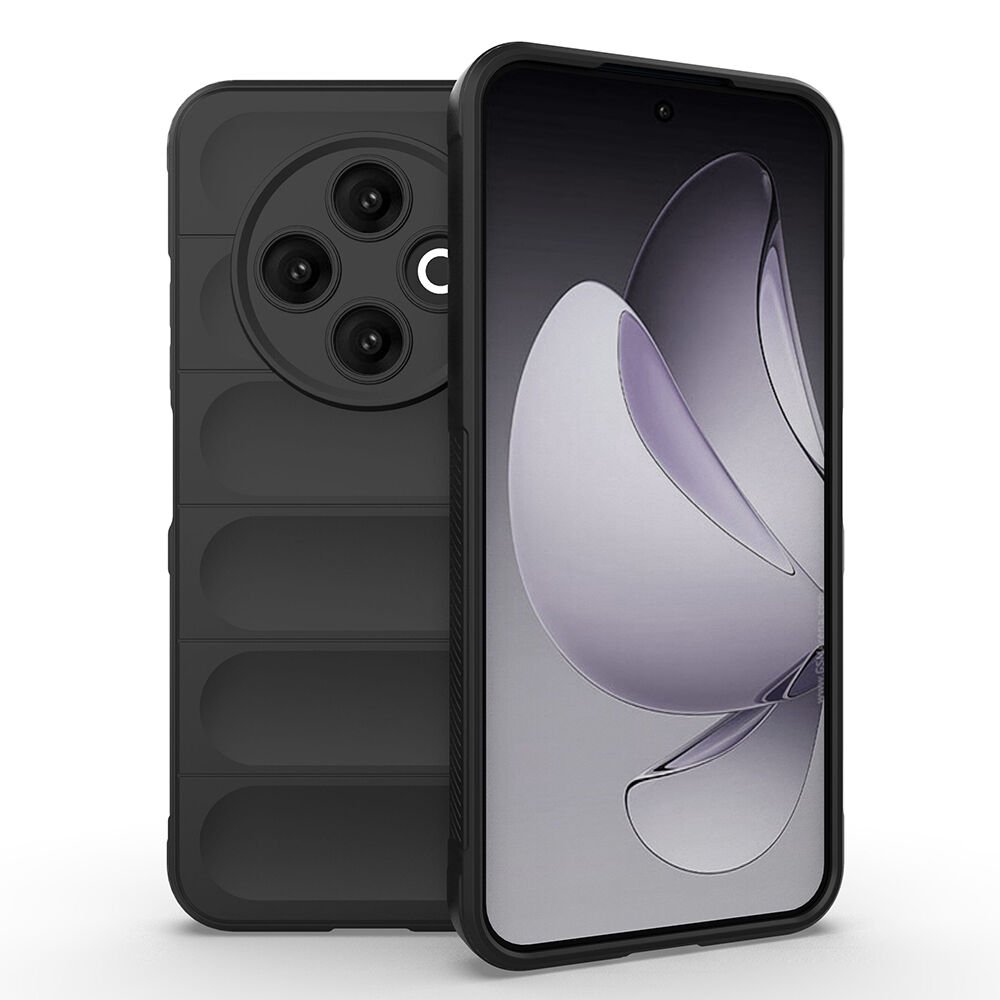 Tecno Spark 30C 4G Kılıf Esnek TPU Oyuklu Arka Yüzey Tasarımlı Etnik Silikon Kapak Siyah