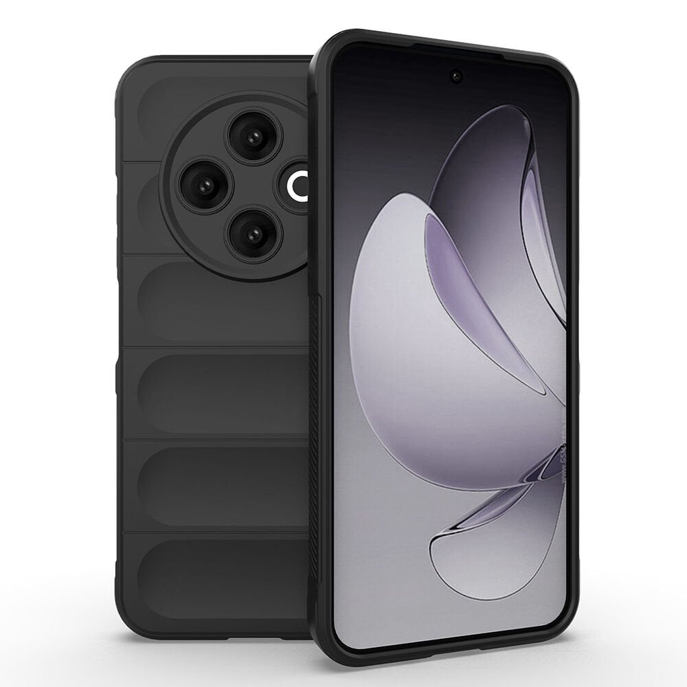 Tecno Spark 30C 4G Kılıf Esnek TPU Oyuklu Arka Yüzey Tasarımlı Etnik Silikon Kapak Siyah