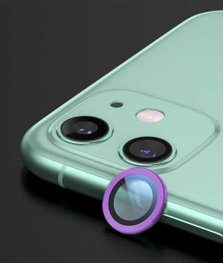 iPhone 12 Mini CL-02 Kamera Lens Koruyucu Mor