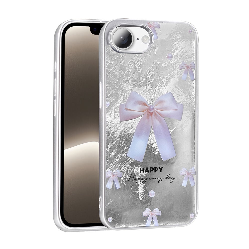 iPhone 16E Kılıf Desenli Mep Kapak İncili Fiyonk