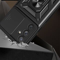 Samsung Galaxy A54 Tank Kılıf Magnetik Standlı Kamera Korumalı Sürgülü Vega Kapak