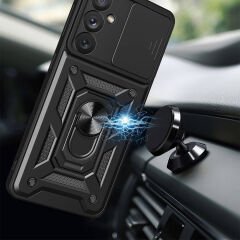 Samsung Galaxy A54 Tank Kılıf Magnetik Standlı Kamera Korumalı Sürgülü Vega Kapak
