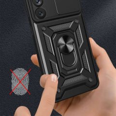 Samsung Galaxy A54 Tank Kılıf Magnetik Standlı Kamera Korumalı Sürgülü Vega Kapak