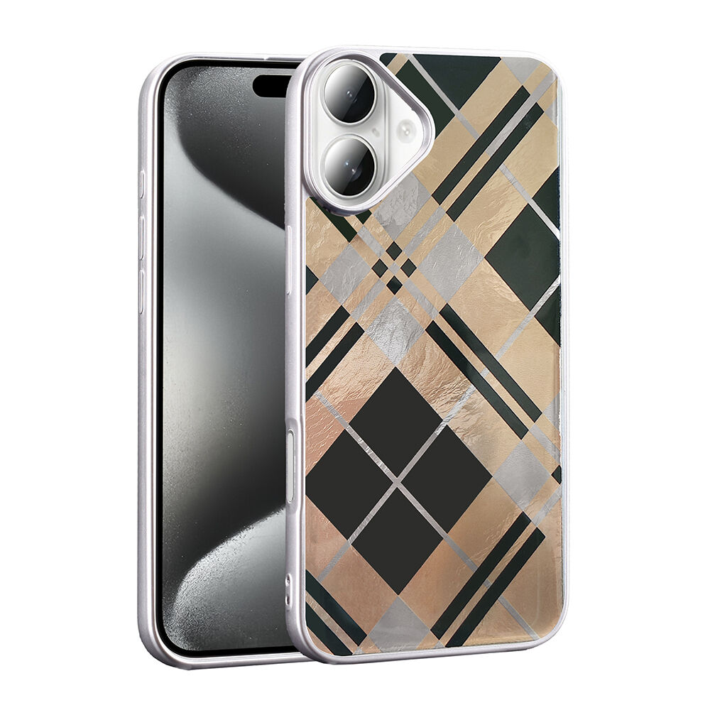 iPhone 16 Plus Kılıf Desenli Mep Kapak Geometrik