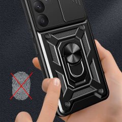 Samsung Galaxy A35 Tank Kılıf Magnetik Standlı Kamera Korumalı Sürgülü Vega Kapak