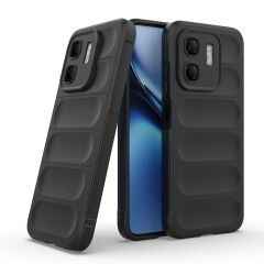 İnfinix Hot 50i 4G Kılıf Esnek TPU Oyuklu Arka Yüzey Tasarımlı Etnik Silikon Kapak Siyah