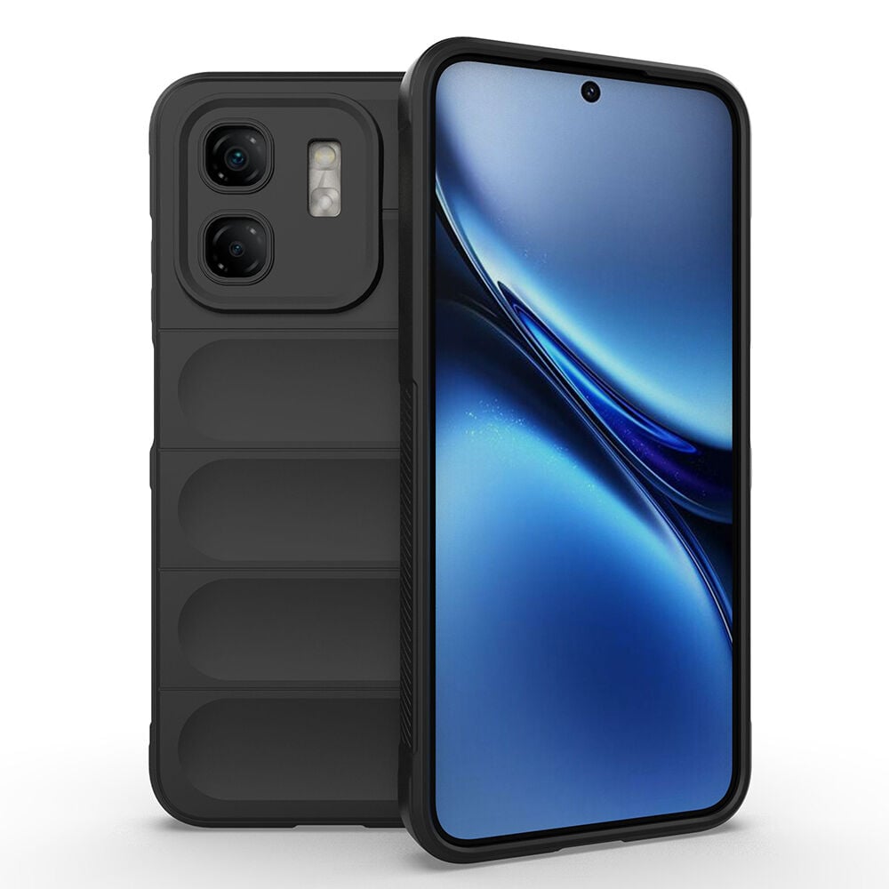 İnfinix Hot 50i 4G Kılıf Esnek TPU Oyuklu Arka Yüzey Tasarımlı Etnik Silikon Kapak Siyah