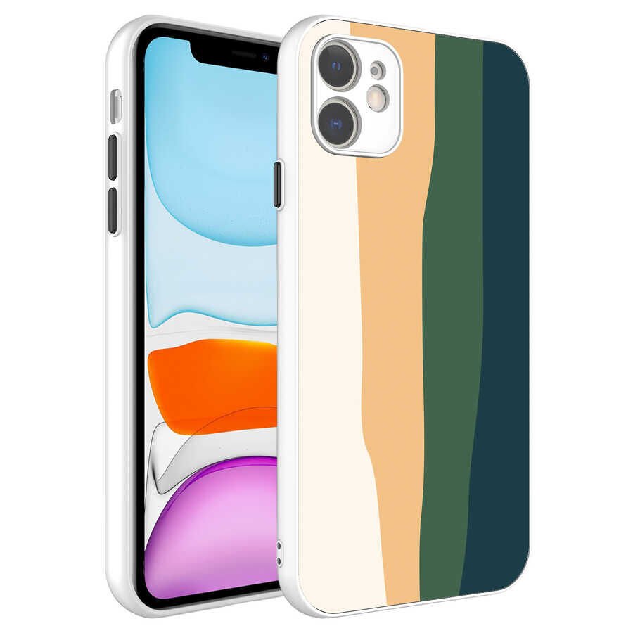 iPhone 11 Kılıf Kamera Korumalı Renkli Temperli X-Cam Kapak