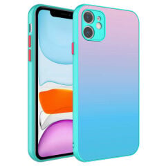 iPhone 11 Kılıf Kamera Korumalı Renkli Temperli X-Cam Kapak