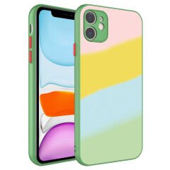iPhone 11 Kılıf Kamera Korumalı Renkli Temperli X-Cam Kapak NO14