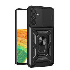 Samsung Galaxy A34 Tank Kılıf Magnetik Standlı Kamera Korumalı Sürgülü Vega Kapak