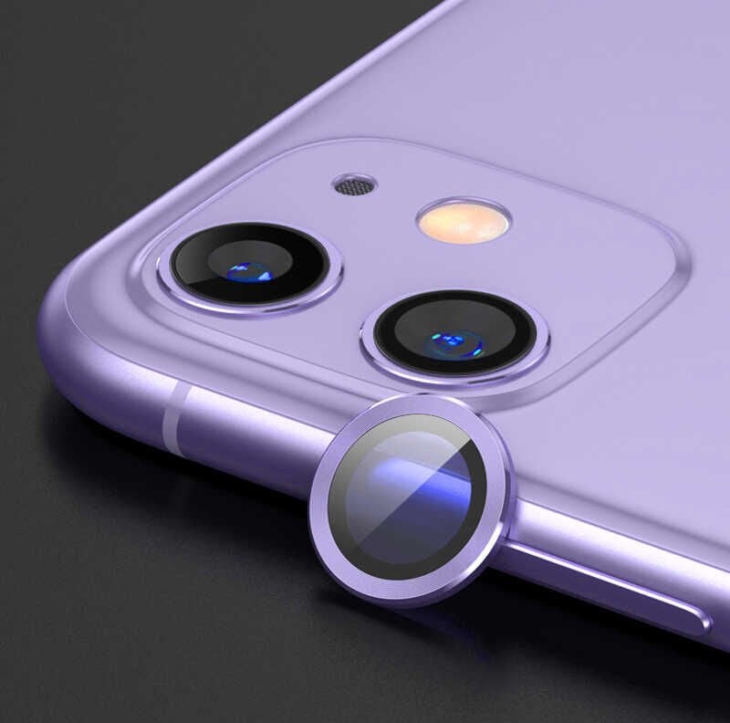 iPhone 12 Mini CL-07 Kamera Lens Koruyucu Mor