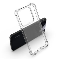 Xiaomi 14T Pro Kılıf Nitro Anti Shock Darbe Emici Köşe Korumalı Şeffaf Silikon Kapak Şeffaf