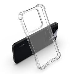 Xiaomi 14T Pro Kılıf Nitro Anti Shock Darbe Emici Köşe Korumalı Şeffaf Silikon Kapak Şeffaf