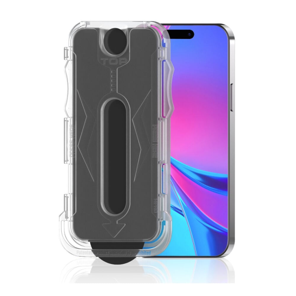 iPhone 16 Pro Kolay Uygulama Aparatlı 5D Magic Privacy Glass Hayalet Cam Ekran Şeffaf