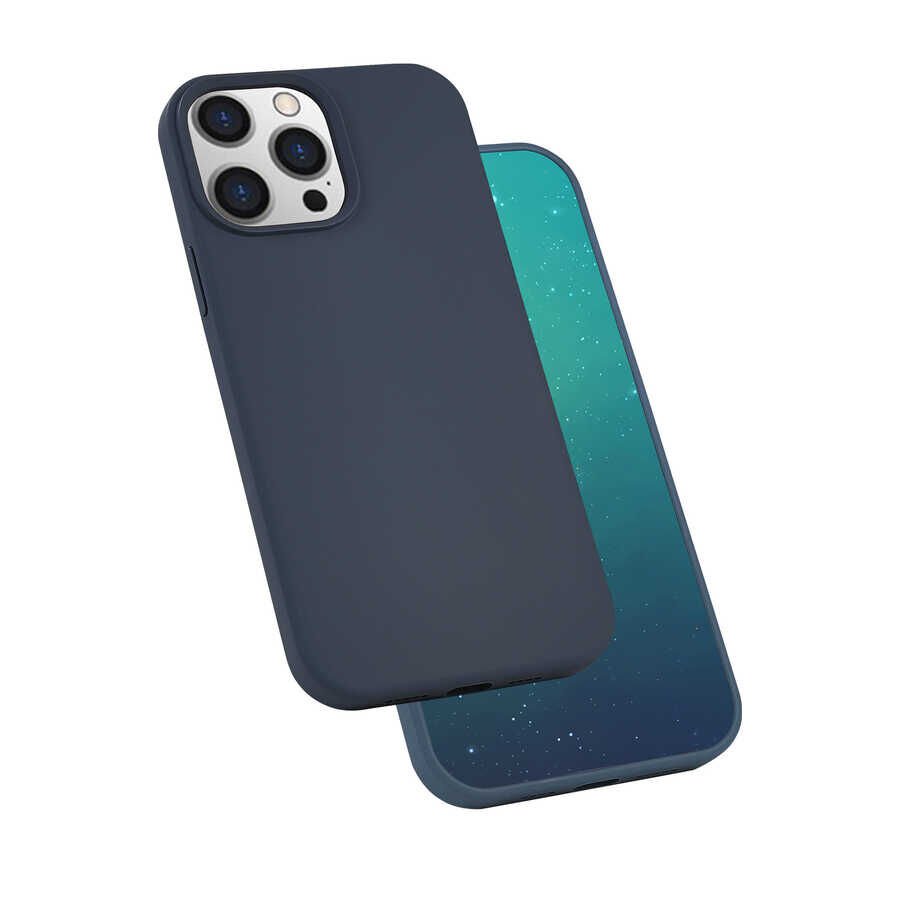 iPhone 13 Pro Max Kılıf Silk Silikon Lacivert