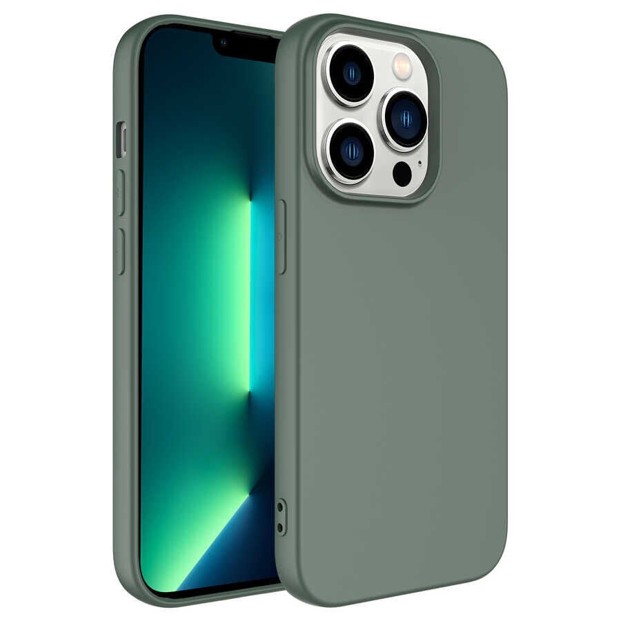 iPhone 14 Pro Max Kılıf Mara Lansman Kapak Koyu Yeşil