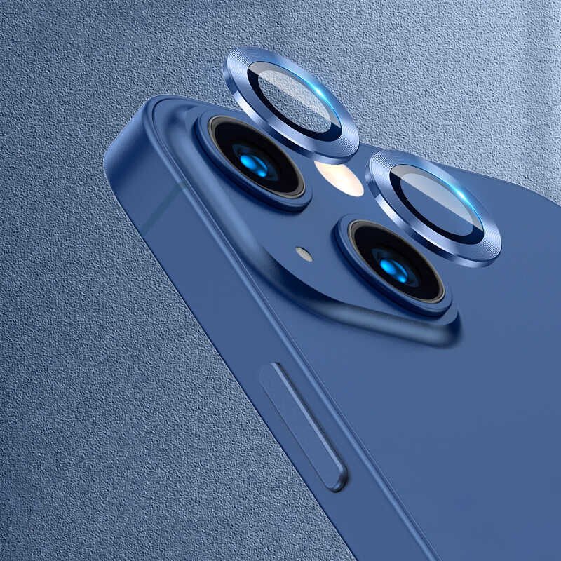 iPhone 13 Mini CL-04 Kamera Lens Koruyucu Mavi