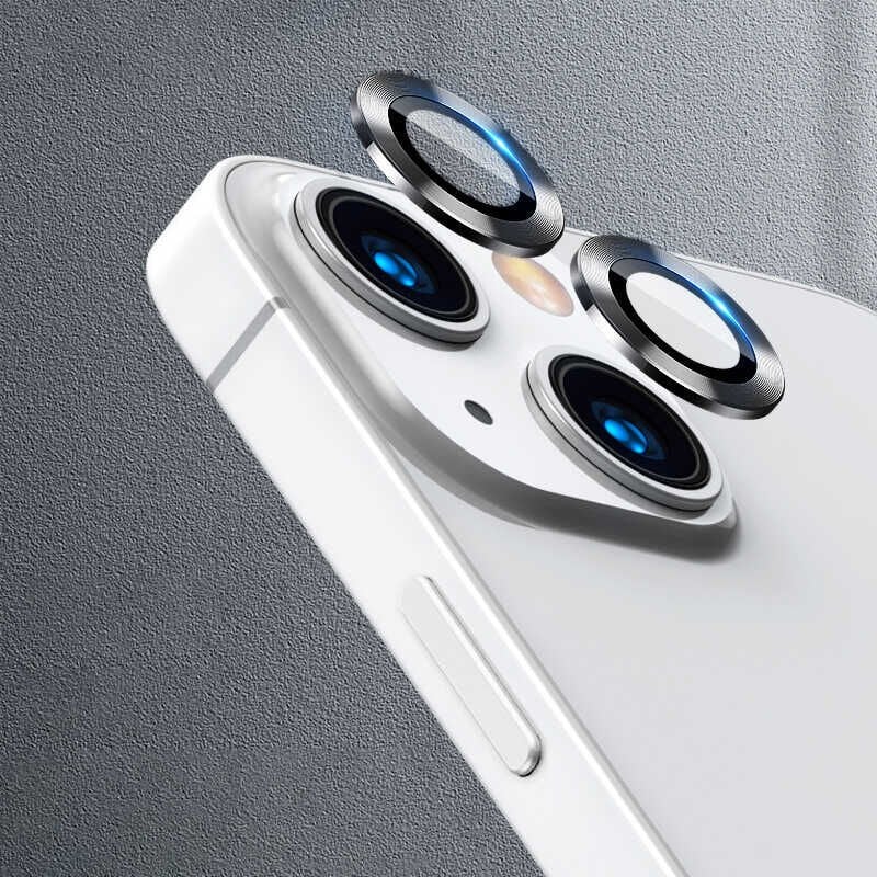 iPhone 13 Mini CL-04 Kamera Lens Koruyucu Gri