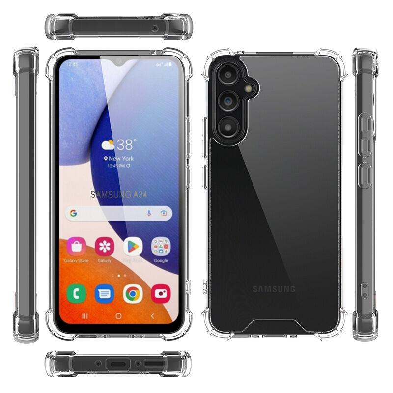 Samsung Galaxy A14 Kılıf Nitro Anti Shock Darbe Emici Köşe Korumalı Şeffaf Silikon Kapak Renksiz