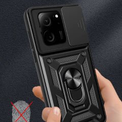 Xiaomi Mi 13T Pro Tank Kılıf Magnetik Standlı Kamera Korumalı Sürgülü Vega Kapak