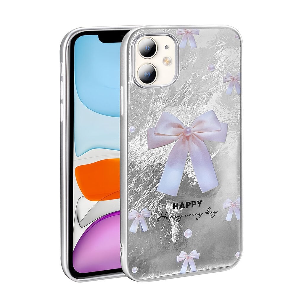 iPhone 11 Kılıf Desenli Mep Kapak İncili Fiyonk