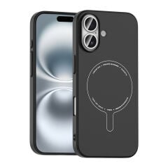 iPhone 17 Kılıf M-Safe Şarj Özellikli Kamera Korumalı Premium Elio Sert PC Kapak