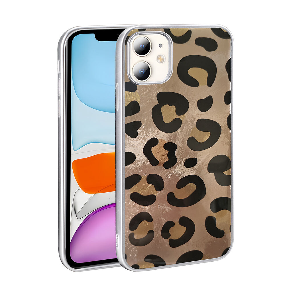 iPhone 11 Kılıf Desenli Mep Kapak Gold Leopar