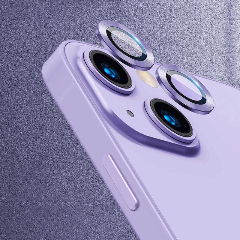 iPhone 13 CL-02 Kamera Lens Koruyucu Mor