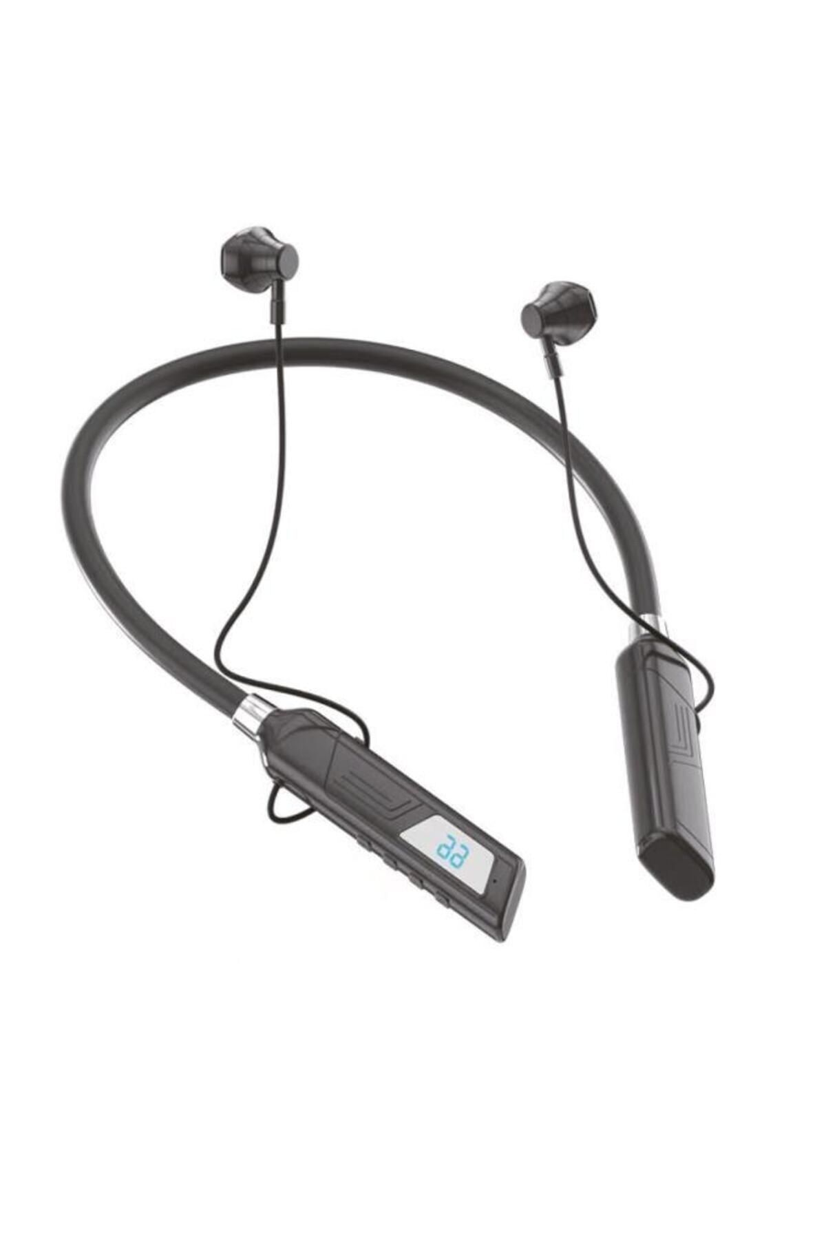 Digital Göstergeli 120 Saat Bekleme Süreli Kablosuz Bluetooth Boyunluk Kulaklık 5.1