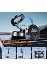 360 Dönebilen Ayarlanabilir Araç Içi Tutucu Kullanılabilen Vakumlu K007 Magsafe Telefon Tutucu