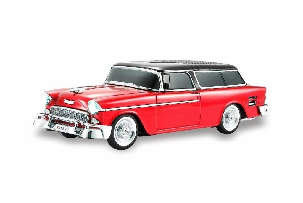 Chevrolet Belair 1955 Model Araba Bluetooth Hoparlör Fm Radyo USB Tf Aux Destekli Speaker Kırmızı