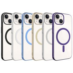 iPhone 15 Plus Kılıf Wireless Şarj Özellikli Pixel Magsafe Kapak