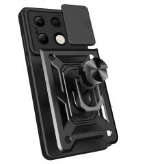 Xiaomi Redmi Note 13 4G Tank Kılıf Magnetik Standlı Kamera Korumalı Sürgülü Vega Kapak