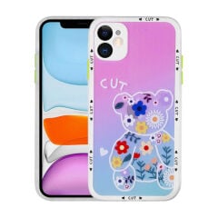 iPhone 11 Kılıf Kamera Korumalı Desenli Sert Hess Kapak NO7