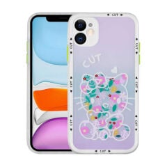 iPhone 11 Kılıf Kamera Korumalı Desenli Sert Hess Kapak NO7