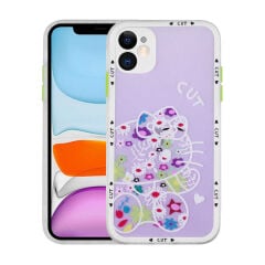 iPhone 11 Kılıf Kamera Korumalı Desenli Sert Hess Kapak NO7