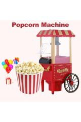 Nostaljik Popcorn Makinesi Elektrikli Mısır Patlatma Makinesi Ev Tipi Retro Tasarım