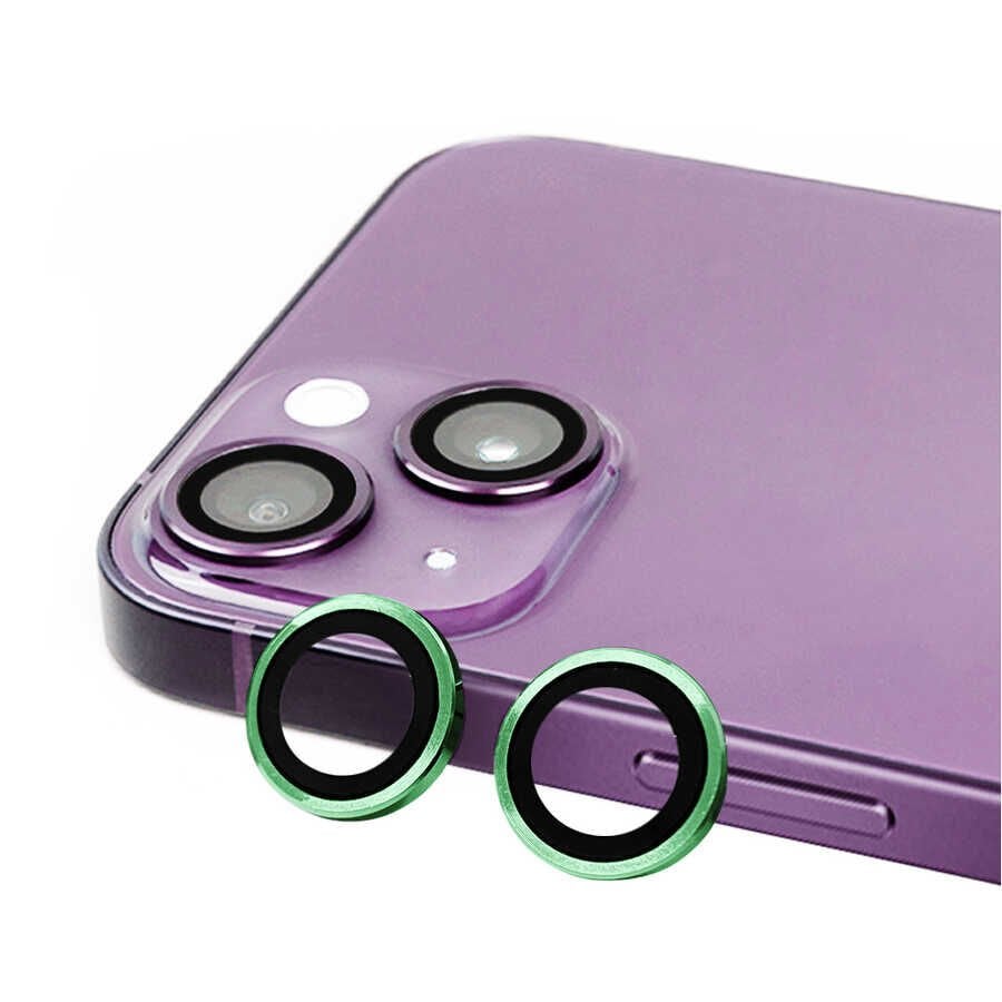 iPhone 14 Plus CL-07 Kamera Lens Koruyucu Açık Yeşil