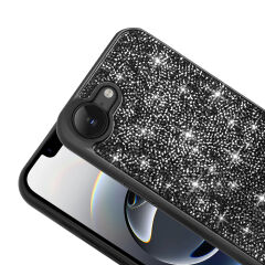iPhone 16E Kılıf Parlak Taşlı Tasarım Pırlanta Kapak