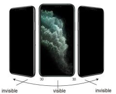 iPhone 11 Pro Max Kolay Uygulama Aparatlı 5D Magic Privacy Glass Hayalet Cam Ekran Koruyucu