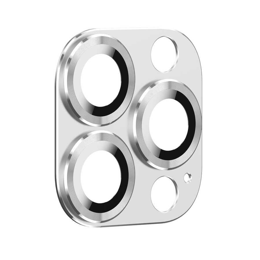 iPhone 13 Pro Max CL-03 Kamera Lens Koruyucu Gümüş