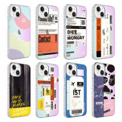 iPhone 14 Kılıf Airbag Kenarlı Renkli Desenli Silikon Elegans Kapak