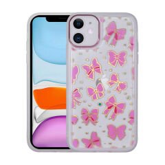 iPhone 11 Kılıf Figürlü Desenli Işıltılı Sert Sos Kapak
