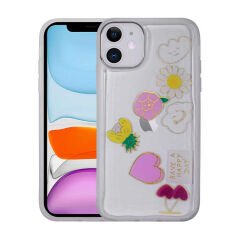 iPhone 11 Kılıf Figürlü Desenli Işıltılı Sert Sos Kapak NO4