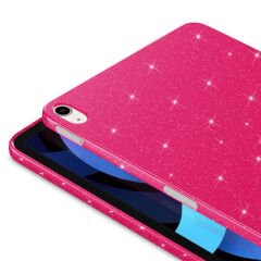 Apple iPad Air 10.9 2022 (5 Nesil) Simli Parlak Görünümlü Tablet Koton Kılıf Pembe