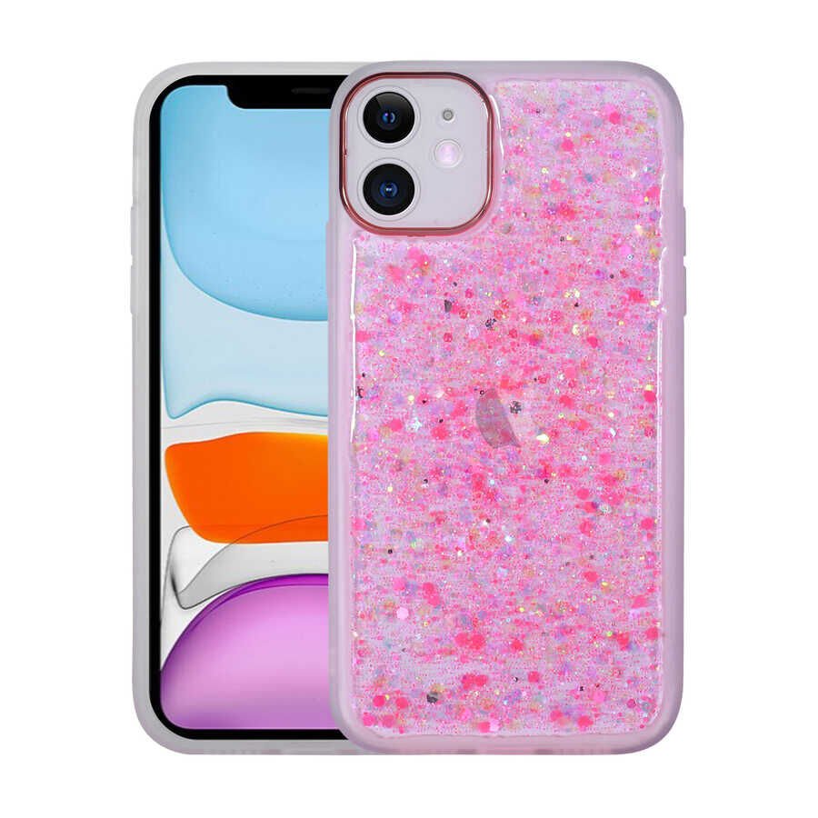 iPhone 11 Kılıf Figürlü Desenli Işıltılı Sert Sos Kapak NO6