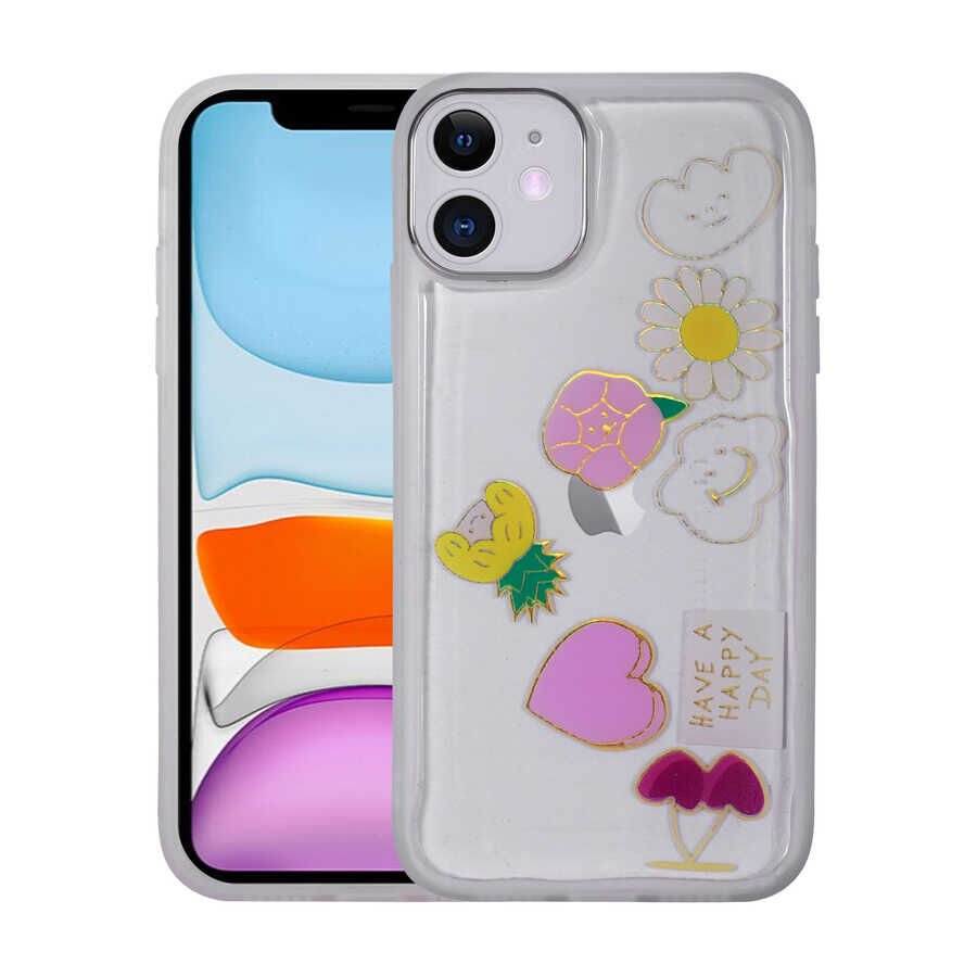 iPhone 11 Kılıf Figürlü Desenli Işıltılı Sert Sos Kapak NO3
