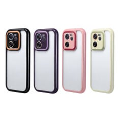 Xiaomi Mi 13T Pro Kılıf Kamera Korumalı Renkli Kenar ve Çerçeve Tasarımlı Vitamin Kapak Derin Mor